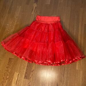 2X Grace Karin Red organza Tulle layer layered petticoat Skirt Maxi